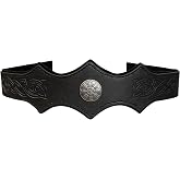 HiiFeuer Medieval Embossed Faux Leather Headpiece, Retro Renaissance Adjustable Headband, Cosplay Costume Accessories