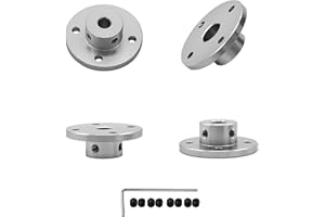 DAIER 4Pcs 6.35mm Aluminium Alloy Flange Coupling Connector, Rigid Guide Model Coupler Accessory, Shaft Axis Fittings for DIY RC Model Motors