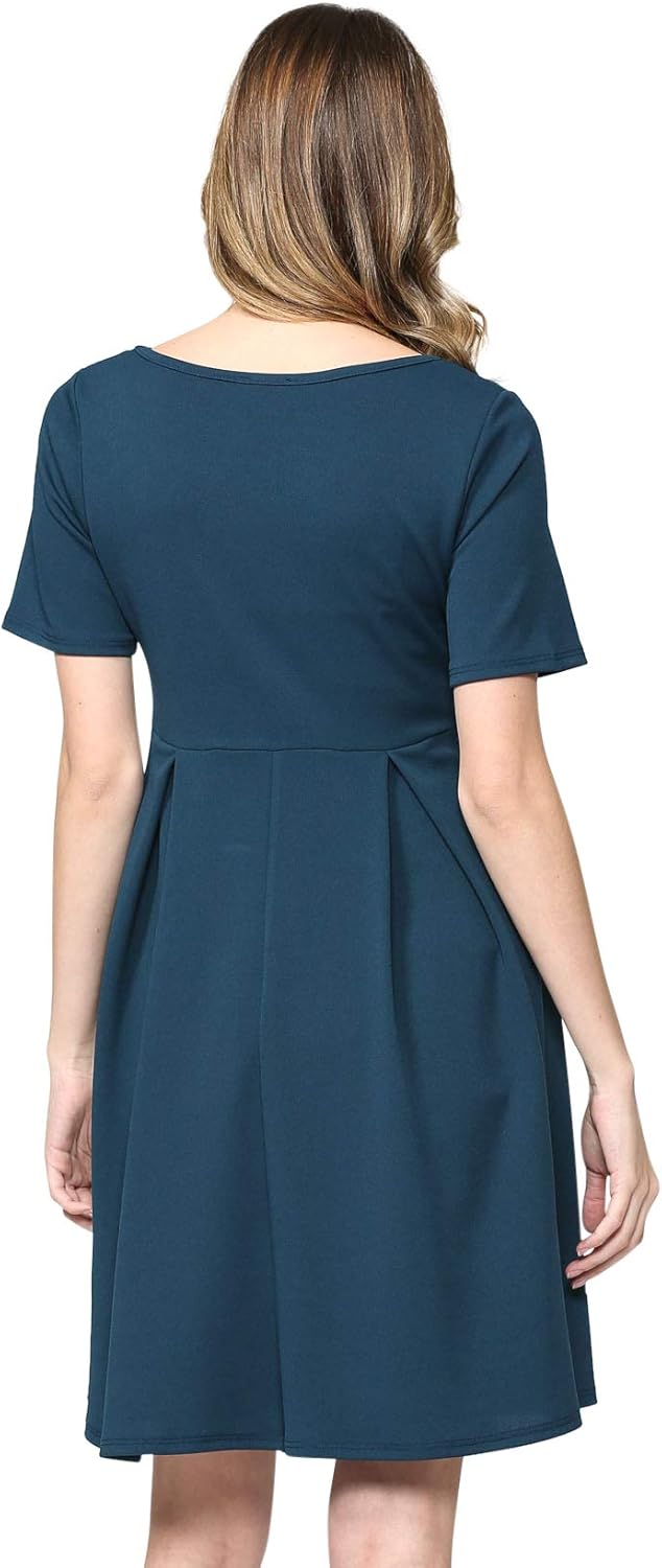 HELLO MIZ Women's Maternity Midi Dress with Front & Back Pleat at  Women’s Clothing store