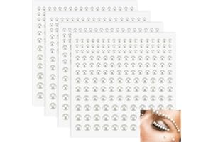 BlingKingdom 660pcs Self Adhesive Pearl Stickers Flat Back Pearls for Craft Hair Face Makeup Nail Cell Phone Scrapbooking Decor, 4 Size 3mm/4mm/5mm/6mm (White)