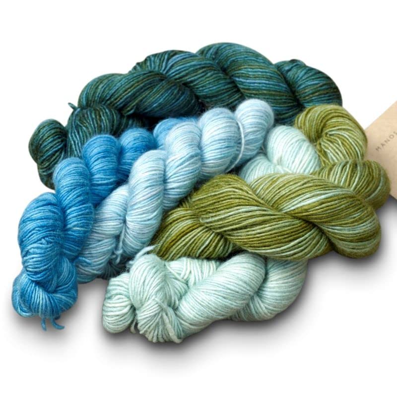 Manos Del Uruguay Silk Blend Fino Mini-Skein Set 6 Flora, 5 x 20g, Merino Silk Hand Dyed Yarn