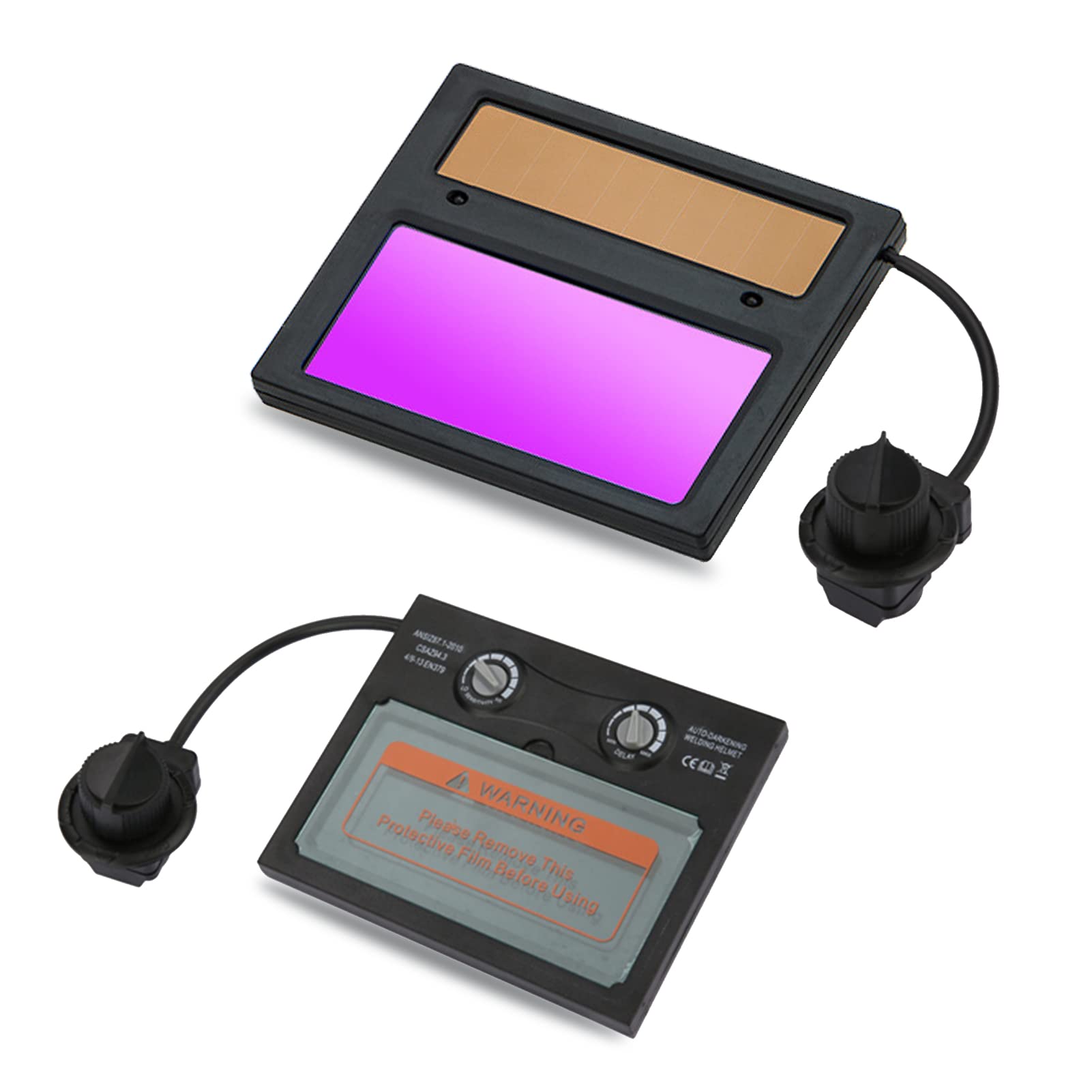 Solar Panel Welding Helmet Replace Lens, Auto Darkening Goggles Shield Mask Welder Cap Lens Filter Shade, 110 * 90mm