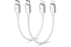 AIMINU 1ft 2Pack USB C to Lightning Cable Short, Power Delivery USB C iPhone Cable MFi Certified Braided Type C iPhone Charger Cord Fast Charging for iPhone 14 13 12 11 Pro Max XR XS X 8 Plus SE iPad-1 Foot