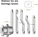 VOCIBO 4 Keys Letterbox Lock Plate 16mm 18mm Drawer Cabinet Lever Lock view 2