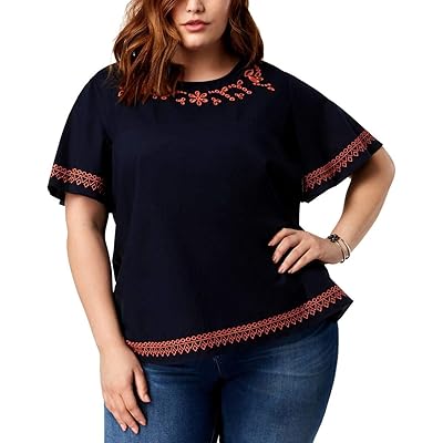 Tommy Hilfiger Women's Plus Size Ruffle Sleeves Seychelles Ubuy