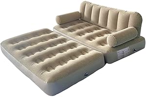 Inflatable Folding Sofa Bed, Portable Inflatable Camping Couch with Air Pump, Indoor & Outdoor Lounge Air Bed for Camping, Pi