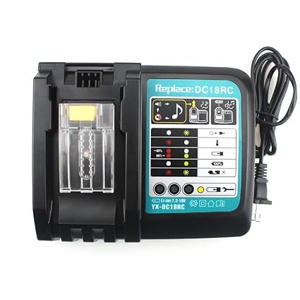 SHS Ersatz Ladegerät 3A für Makita DC18RC 14.4 und 18V Li-Ion Ersatz Schnellladegerät DC18RA 195584-2 passend für BL1815 BL18