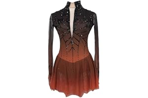 Girls' Ice Skating Dress Outfits Gradient Women's Competition Gymnastics Uniform Handmade Figure Skating Dress