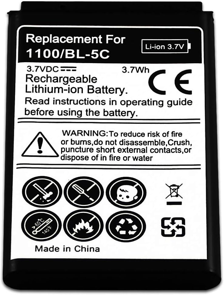 WalR Rechargeable Replacement Cell Phone Battery, for Kaito KA800 KA801 N71 N72 N91 NKBF01 X2-01 BL-5C BL-5CA BR-5C