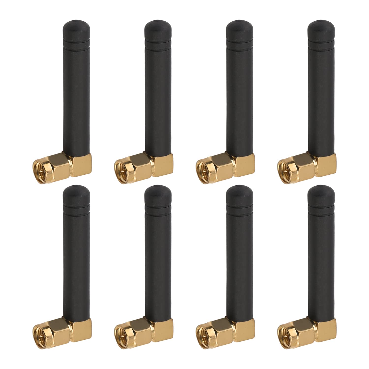 Othmro 433MHz Antenna - 3DB Omni Antenna 433 Antenna SMA Male Crimp Rubber Duck Aerial Black Cable 50mm Long Rod Antenna 433MHz Omni Antenna 8pcs