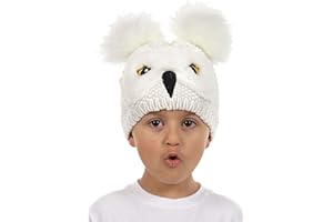 elope Toddler Hedwig Knit Hat - Embroidered Beak and Eyes, Faux Fur Feathers, Officially Licensed