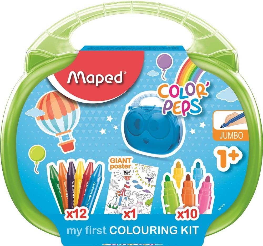 Maped Color'Peps My First Jumbo Colouring 23 piece Activity Case - Age 1+ includes colouring pencils and giant poster - Image 4