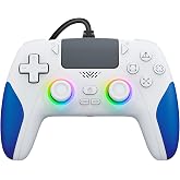 IWGAME Wired Controller for PS-5/PC, Gaming Controller with Dual Vibration, Programmable/Remap/Turbo/RGB Light, 3.5MM Headphone Jack
