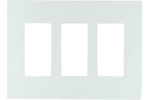 Legrand Radiant Screwless Wall Plates for Decorator Rocker Outlets, 3-Gang, White, RWP263WCC6