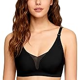 Smoothing Wireless Bras for Women No Underwire Mesh Crossover Bra Seamless Push Up Everyday Bras Deep Veck Sleep Bra