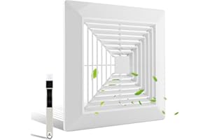 TOOKIE Bathroom Exhaust Fan Cover with Springs Replacement Parts, Bathroom Ceiling Air Diffuser, Replacement Grille for Square Ceiling or Wall Mounted Exhaust Fan, Diverter Ventilation Hood(12*12inch)