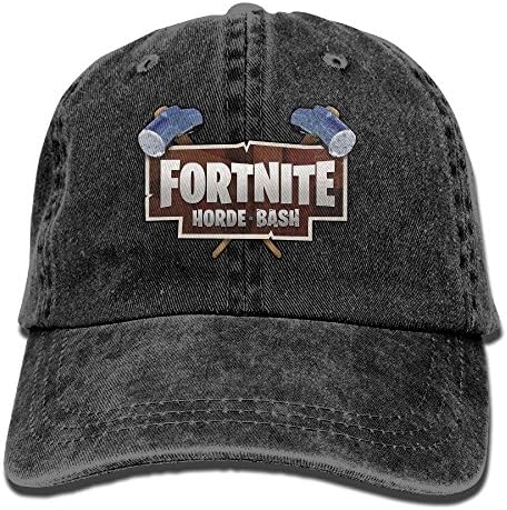 VR4U Fortnite-Horde Adjustable Vintage Washed Denim Baseball Cap Dad Hat Black