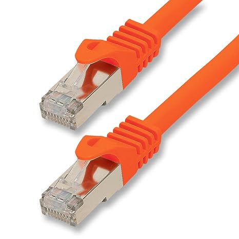 1aTTack.de 20m - orange - 1 Stück CAT.7 Netzwerkkabel (Rohkabel) Patchkabel SFTP PIMF LSZH 10 Gb/s RJ45 Stecker Cat6a kompati