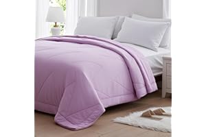 NexHome Light Purple Comforter Duvet Insert - Quilted Comforters Queen Size, All Season Duvet, Down Alternative Bedding Comforter with Corner Tabs (Queen 88"x88")
