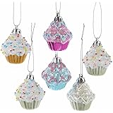 Kurt Adler 2" Cupcake Ornament Set of 6