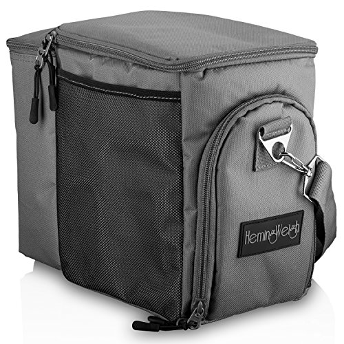 HemingWeigh Reusable Insulated Lunch Box - Durable Lunch Bag Cooler w/Spacious Storage Compartments - Includes 3 Food Storage Containers & Ice Pack (Gray) - Thumbnail 5