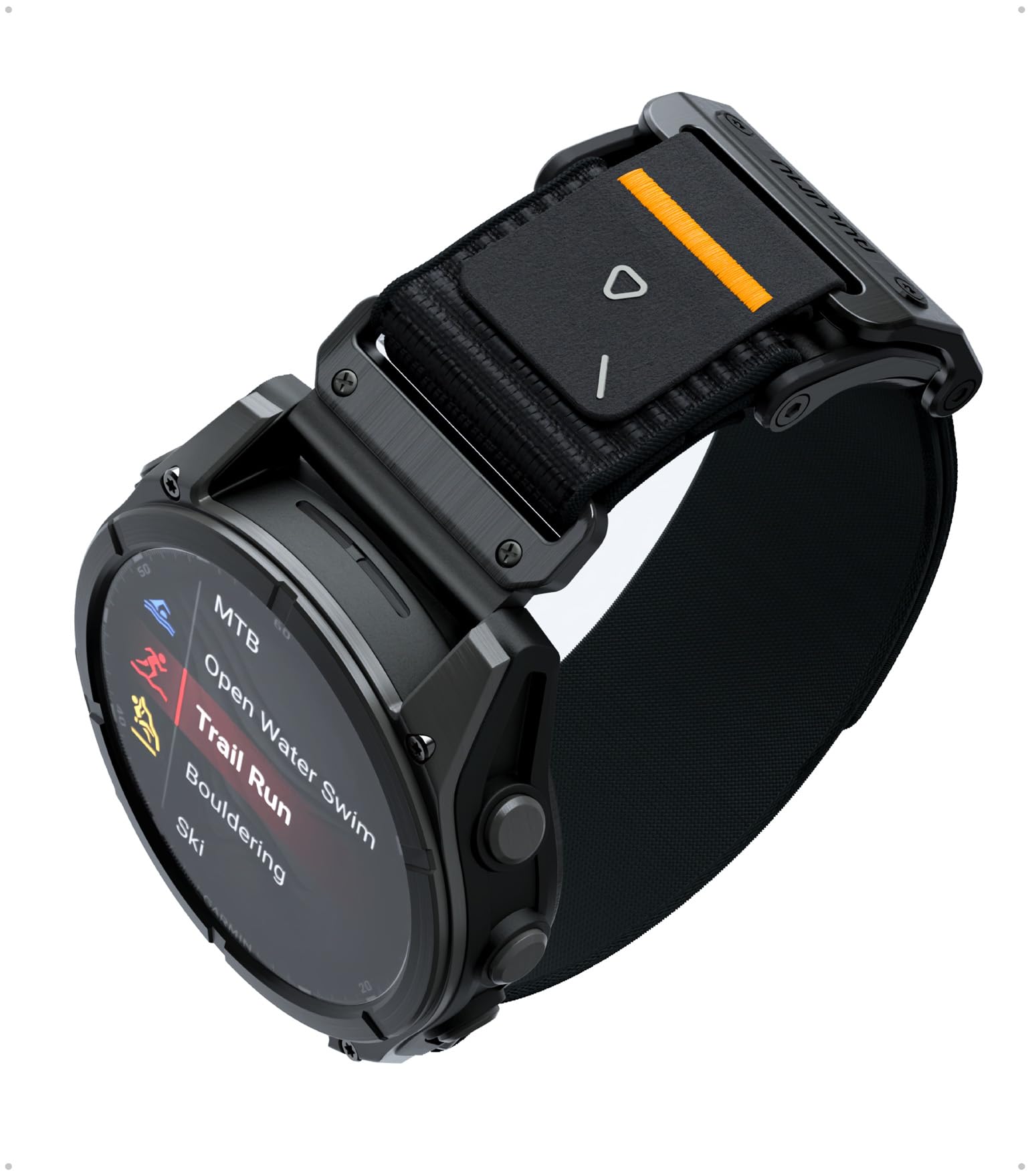 Photo 1 of Aulumu C11 for Garmin Watch Band 22MM | Mag Buckle Slim Band | Memory Quick Release | Velvet Nylon Braid | Stainless Steel Magnetic Clasp | Cool Black
