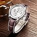 SONGDU Mens Date Multifunction Quartz Wrist Watch with Brown Calfskin Leather Band