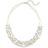 Noessla Beaded Statement Necklaces for Women Layered Chunky Bead Necklace Fashion Costume Jewelry Gifts for Mom