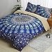 AILOVYO Queen Size 3 Piece Bohemian Style Luxury Mandala Namaste Bedding Set Comforter Cover Set Polyester Boho Comforter Duvet Quilt Cover and Pillowcase Soft Bedclothes
