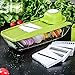 Mandoline Slicer Spiralizer Vegetable Cutter Grater Chopper Julienne Slicer-5 Interchangeable Stainless Steel Blades with Hand Protector, Food Storage Container - For Cucumber, carrot, potato etc …