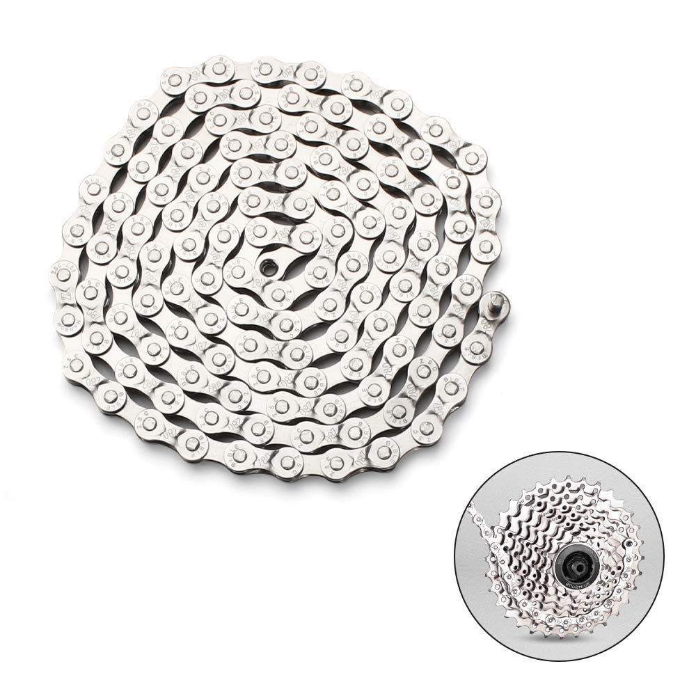 Anruyi Bike Chain 6/7/8/ Speed, Bicycle Chain Steel High Strength Steel Cycling Chains for Road Mountain Bicycle(116 Links)