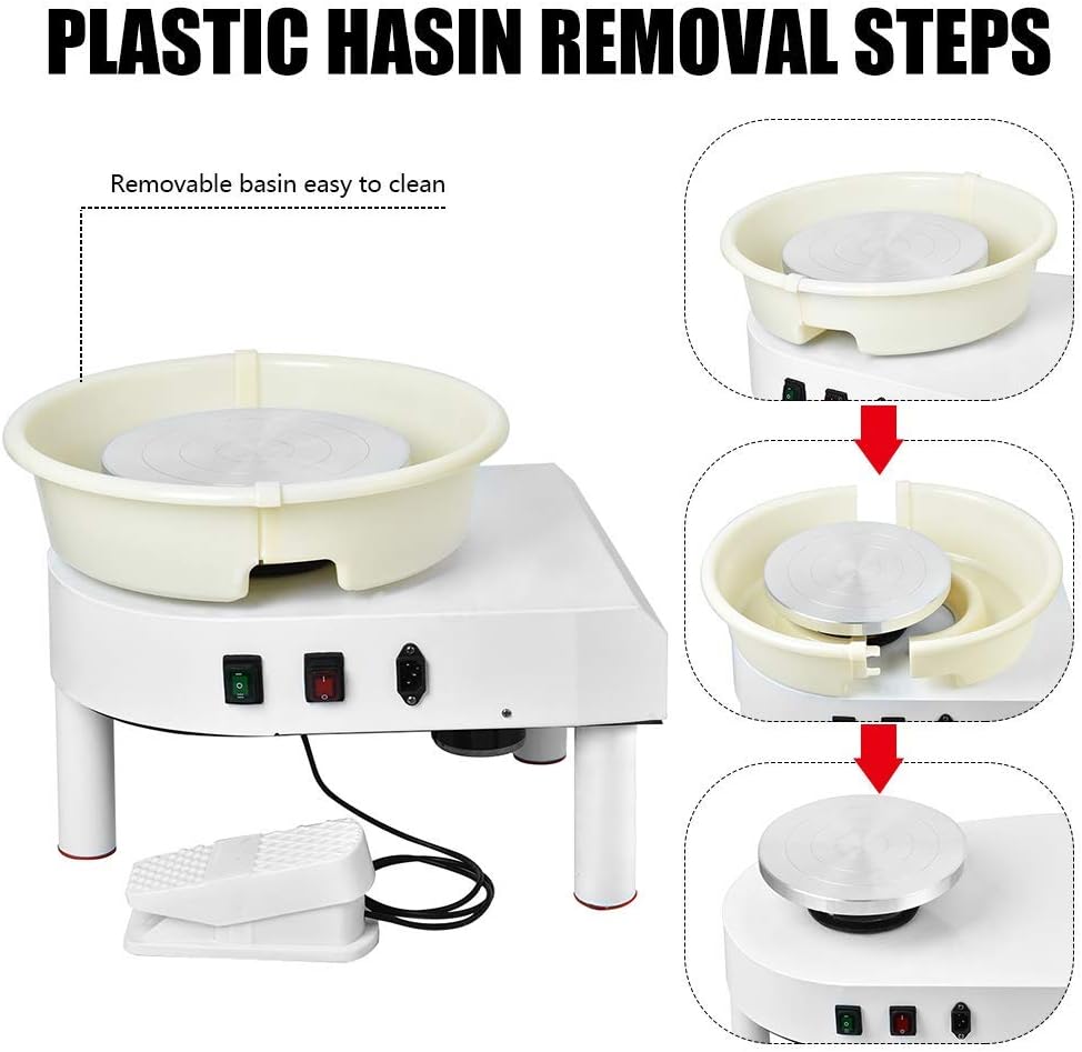 T/&ouml;pferscheibe 32cm T/&ouml;pferscheibe 250W Optionales elektrisches T/&ouml;pferscheibe DIY 0~300r min Tonwerkzeug T/&ouml;pferscheibe Formmaschine DIY Keramik Formwerkzeug Caredy Elektrische T/&ouml;pferscheibe