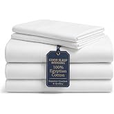 100% Egyptian Cotton Split King Sheets Sets for Adjustable Bed, White | 5 Piece, Sateen Weave Hotel Sheets, Ultra Soft &amp; Breathable, 16 Inch Deep Pocket Sheets for Adjustable Bed