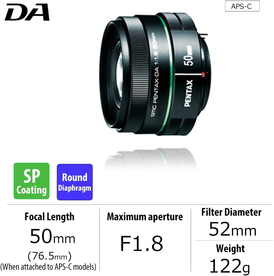 SMC PENTAX-da 50mmF1.8 Medium Telephoto Lens Focal Length 76.5mm (Equivalent To 35mm Format) Bright Open F Value and Round Iris Diaphragm Beautifl Bokeh suitable for Portraits Snapshots Lightweight - Image 3