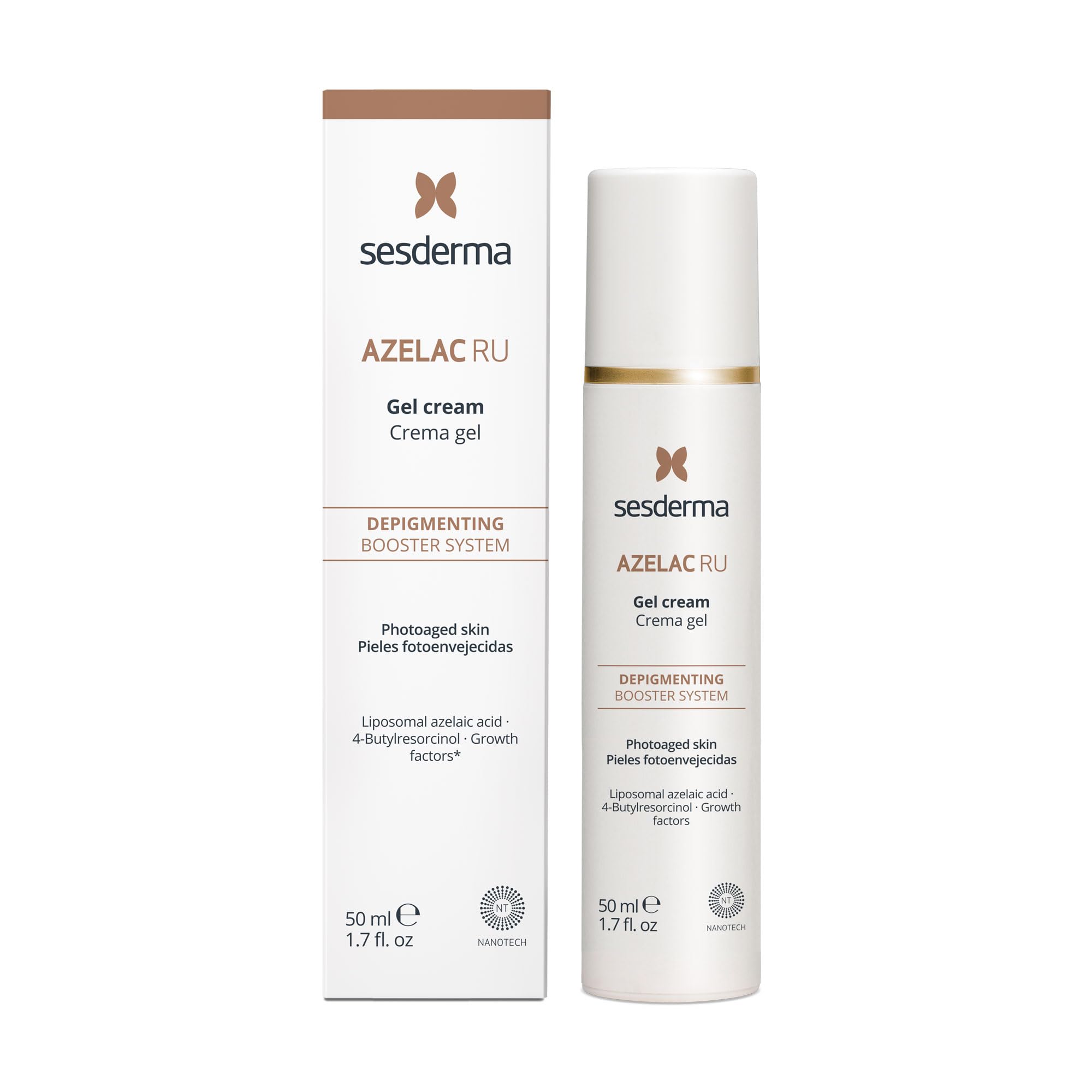 Sesderma | Azelac RU Depigmenting Gel Cream | Diminishes the Signs of Photoaging and Small Wrinkles | Photoageing Skin | Depigmentation | Oily & Combination Skin | 50 ml
