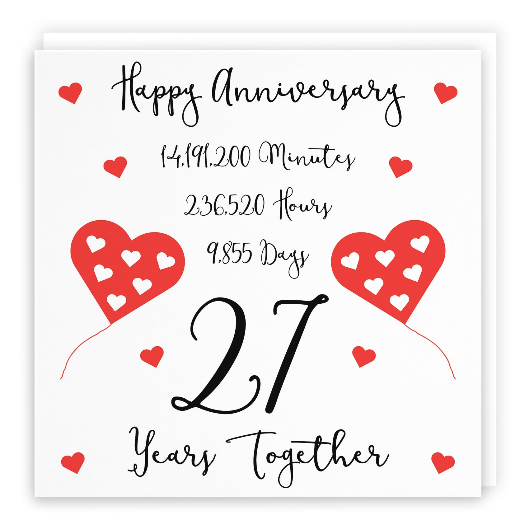 Hunts England - 27th Wedding Anniversary Card - 27 Years Together - Happy Anniversary - Timeless Collection - Fun Cute Card — image 1
