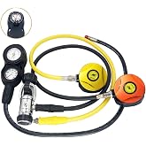 TUDIVING-Scuba Regulator | Scuba Regulator Set- with 2nd Stage &amp; Tripartite Table(Pressure Gauge, Compass, Depth Gauge) | Scuba Diving Regulator for Scuba Diving