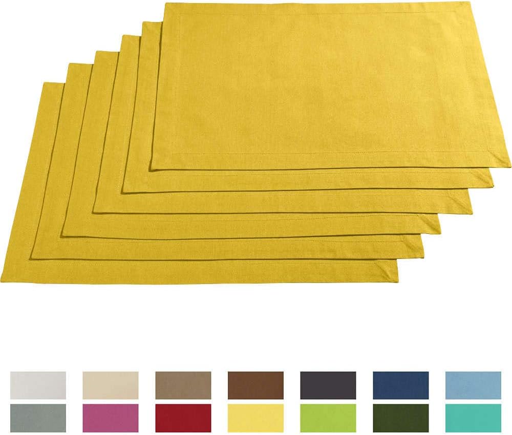 REDBEST 6-Pack Table mats Yellow Size 30x45 cm