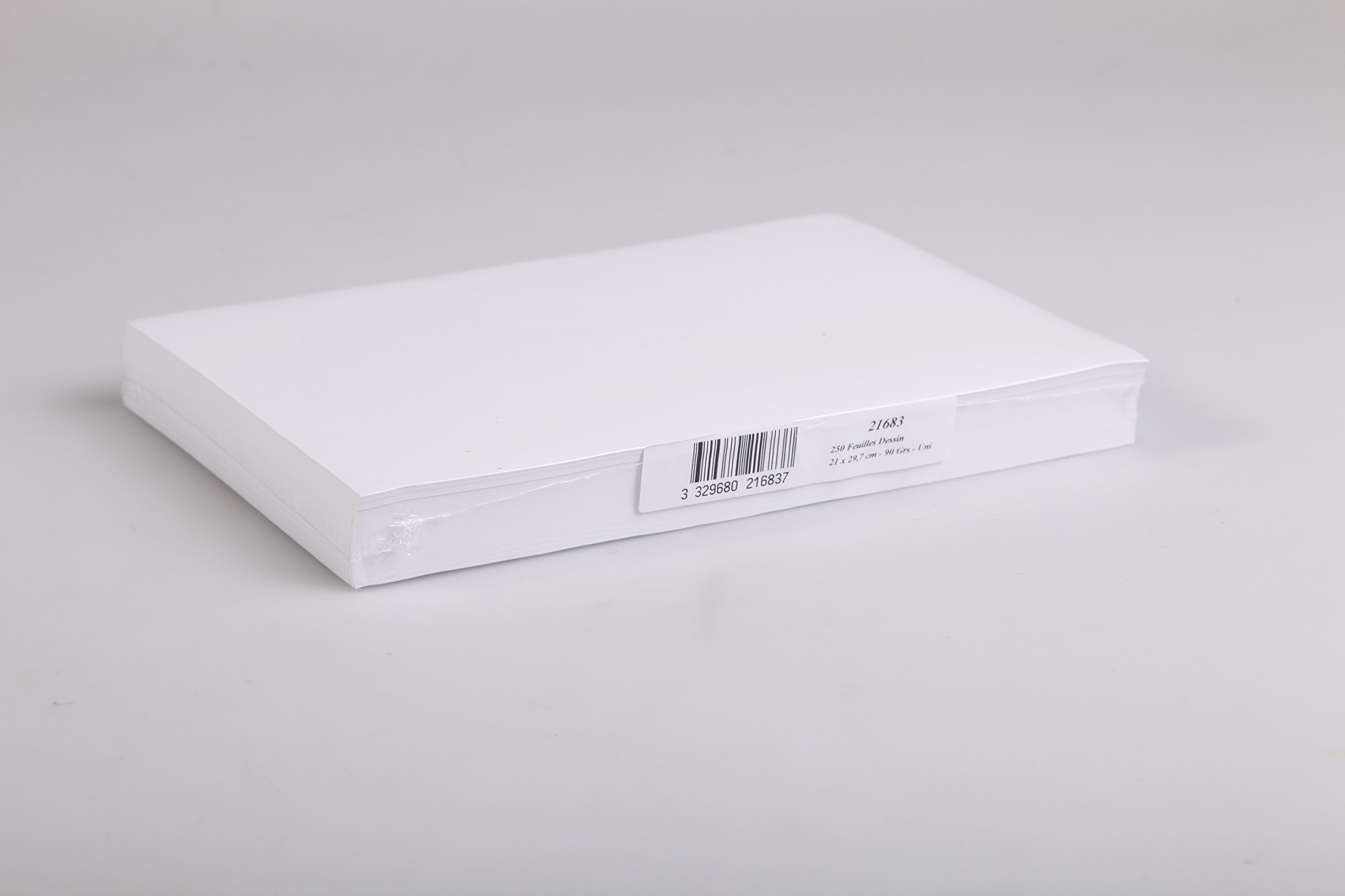 Clairefontaine - Ref 21683C - White Drawing Sketch Paper (Pack of 250 Sheets) - A4 (21 x 29.7cm) - 90gsm Paper, pH Neutral, Acid Free, Suitable for Sketching & Drawing