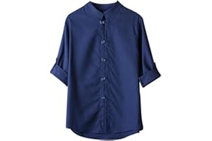 WUAI Clearance Mens Casual Classic Chinese Style Kung Fu Shirt Tops Tang Suit 3/4 Sleeve Blouse