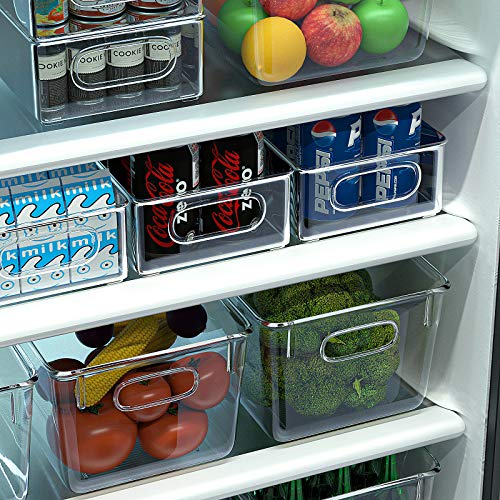 Refrigerator Organizer Bins, Huolewa 2 Large and 2 Small Clear Stroage