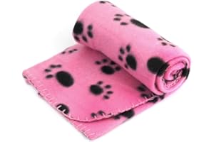 Yonisun Pet Dog Cat Puppy Kitten Soft Blanket Doggy Warm Bed Mat Paw Print Cushion (Pink)