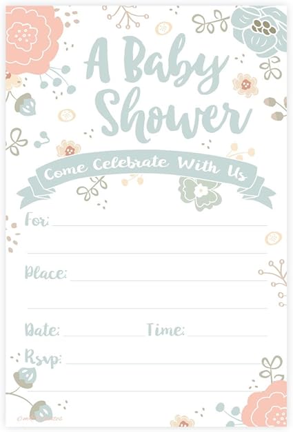 fill in baby shower invitations