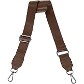 uxcell Wide Shoulder Strap, 3.8cm Adjustable Purse Strap Replacement Crossbody Strap for Shoulder Bag Handbag, Dark Brown, Black Square Mouth Buckle