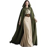 L'VOW Arm Holes Renaissance Cloak with Hood Medieval Women Hooded Cape for Halloween Cosplay