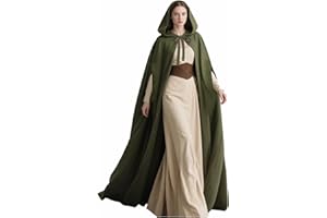 L'VOW Arm Holes Renaissance Cloak with Hood Medieval Women Hooded Cape for Halloween Cosplay