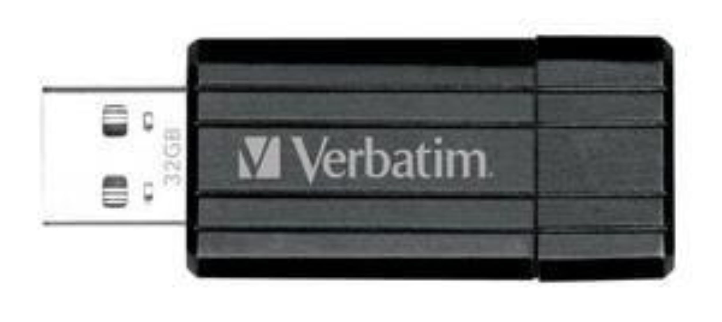 Verbatim 32GB PinStripe USB 2.0 Flash Drive, Black, 49064, Pack of 2