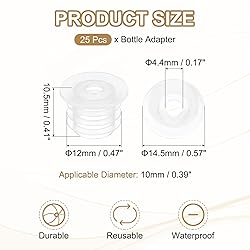 PATIKIL Bottle Adapter 0.43"/11mm, 25 Pcs Press in