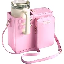 Outdoor Crossbody Water Bottle Bag - Compatible With Stanley Cup, Adjustable Strap, Includes Coin Purse & Keychain - View #13