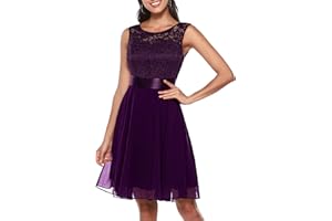 BeryLove Women's Cocktail Dresses | Prom,Sleeveless,Flowy A Line,Wedding Guest Lace Formal Dresses